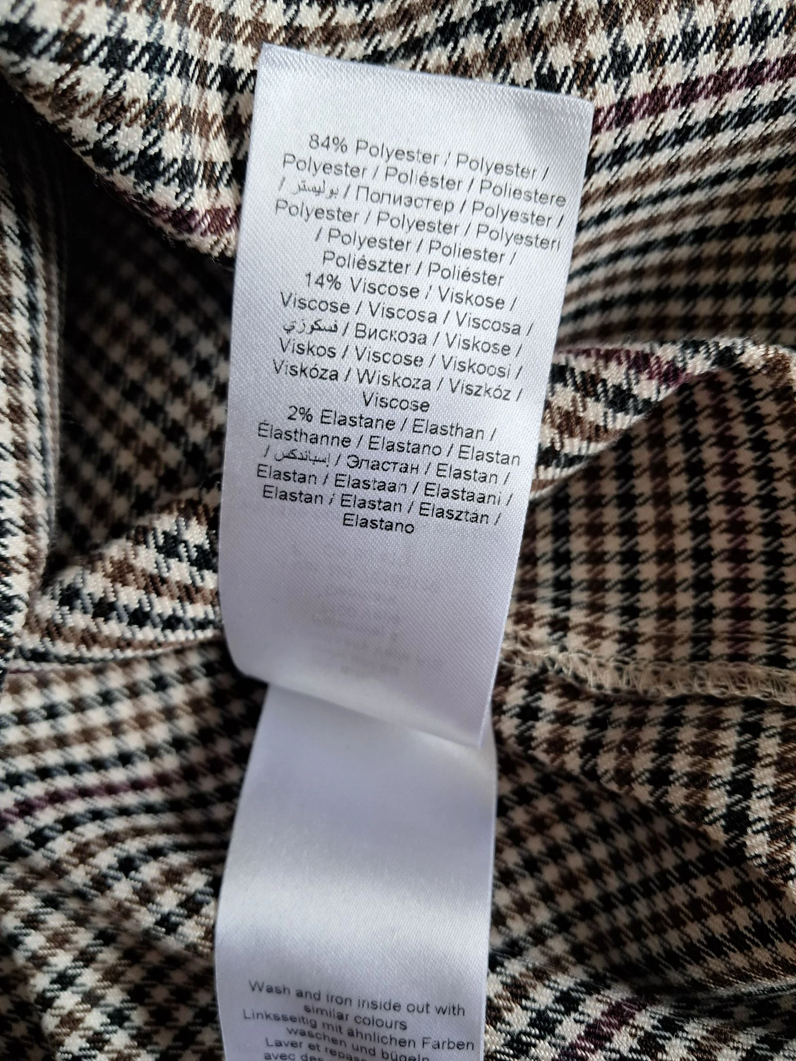 ICHI straight skirt size 34 houndstooth prince-of-wales beige black – photo 6